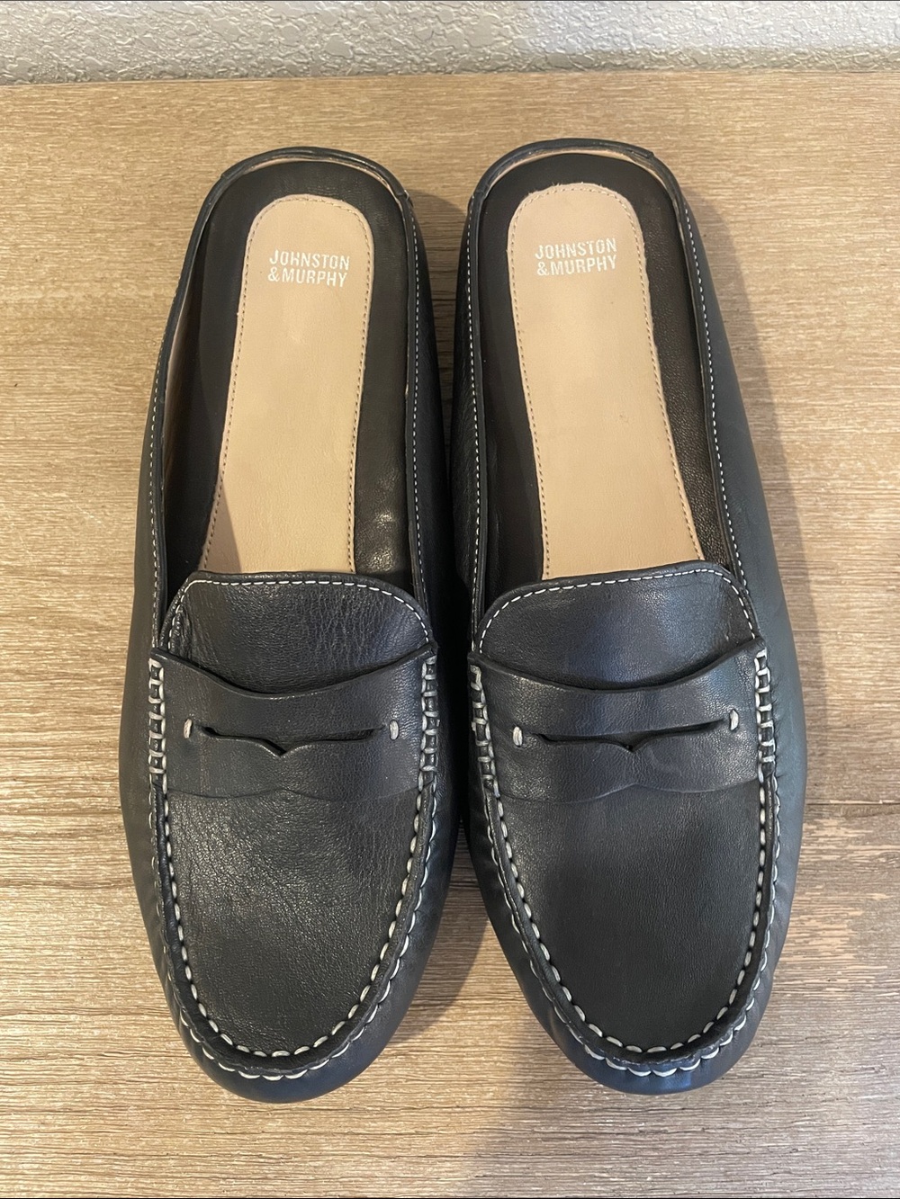 Johnston & Murphy Leather Slip-on Penny Loafer Mules